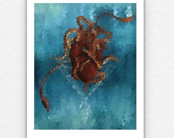 Abstract Squid Heart Fine Art Print