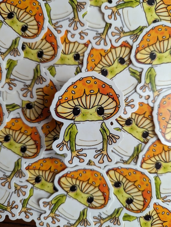 Mushroom Frog Vinyl Sticker