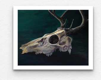 Herten schedel Art Print