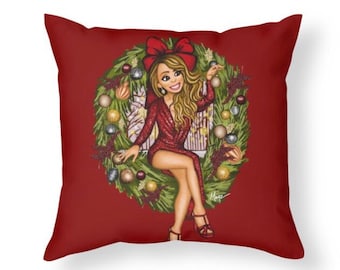 Mariah Carey Let The Festivities Begin! Inspired Throw Pillow