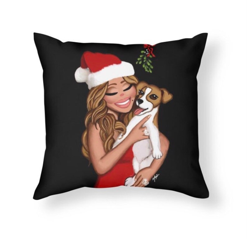 Mariah Carey Mistletoe Throw Pillow image 1