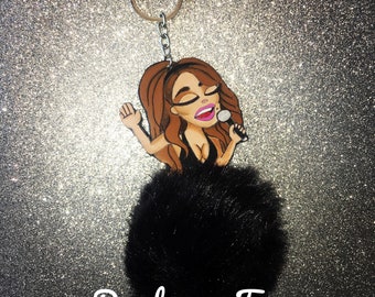 Mariah Carey Daydream Tour Inspired Pom Pom Keychain ornament