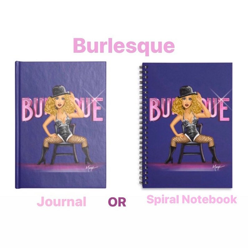 Christina Aguilera Burlesque inspired Journal or Spiral Notebook image 1