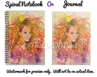 Mariah Carey Honey Watercolor inspired Spiral Notebook or Journal