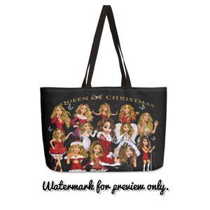 Mariah Carey Christmas Eras (mit Queen of Xmas Text) Inspirierte 16in x 24in Weekender Bag