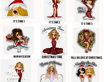 Stickers de Noël Mariah Carey, la reine scintillante et scintillante