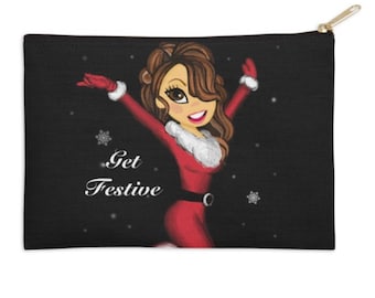 Mariah Carey Get Festive Inspired Large  12in x 8.5in or Small 8.5in x 6in Accessory Bag