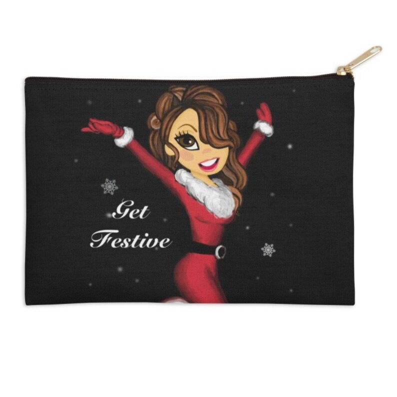 Mariah Carey Get Festive Inspired Large 12in x 8.5in or Small 8.5in x 6in Accessory Bag image 1