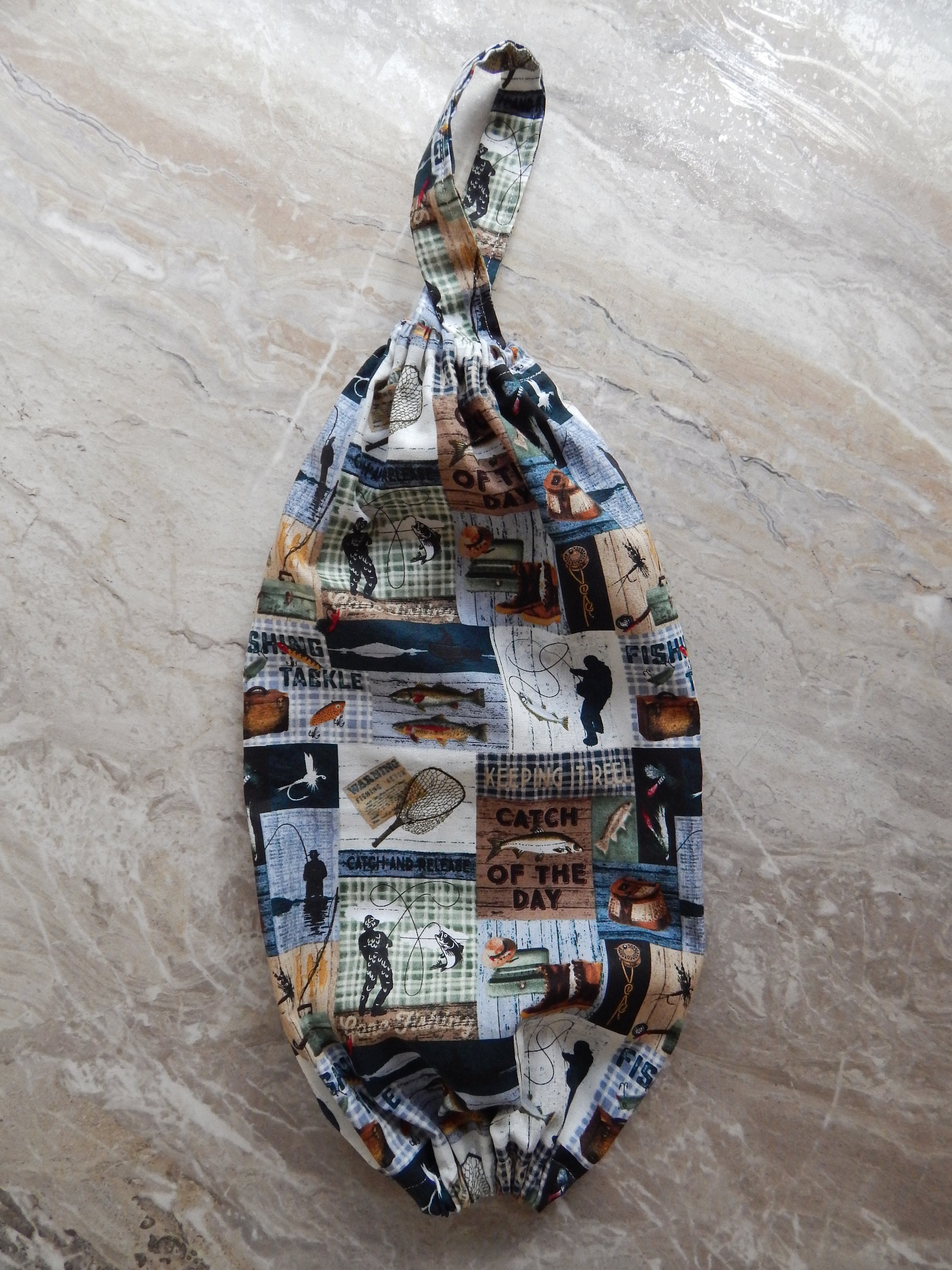 Fishing Plastic Bag Holder, Catch of the Day, Fish Decor, Keeping