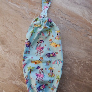 Beachin Flamingos Plastic Bag Holder, Beach Decor, Bag organizer, Kitchen Decor, Motorhome Decor, Beach Flamingos, Plastic Bag Storage