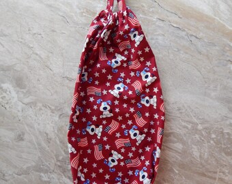 Dogs and Flags Plastic Bag Holder, Kitchen Storage, Pet Lover Gift