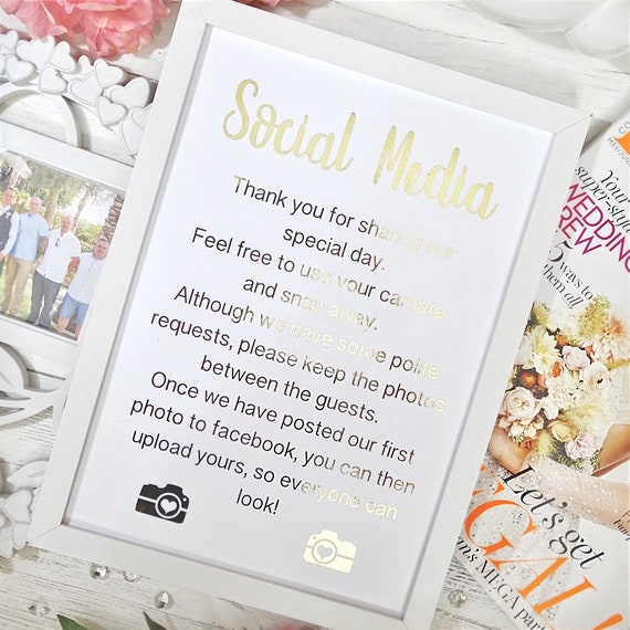Social Media Wedding Foil Print Custom Foil Poem Etsy
