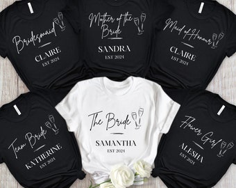 Personalized Hen Party T-Shirt: Bride Tribe Matching Bachelorette Tops