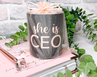 Female Business Owner Gift//She is CEO Candle, Small business owner, Boss lady gift, Business gift, New business gift, Pastel decor