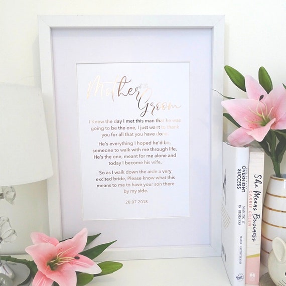Mother Of The Groom Poem Gift For Wedding Gift For Mother Of Etsy