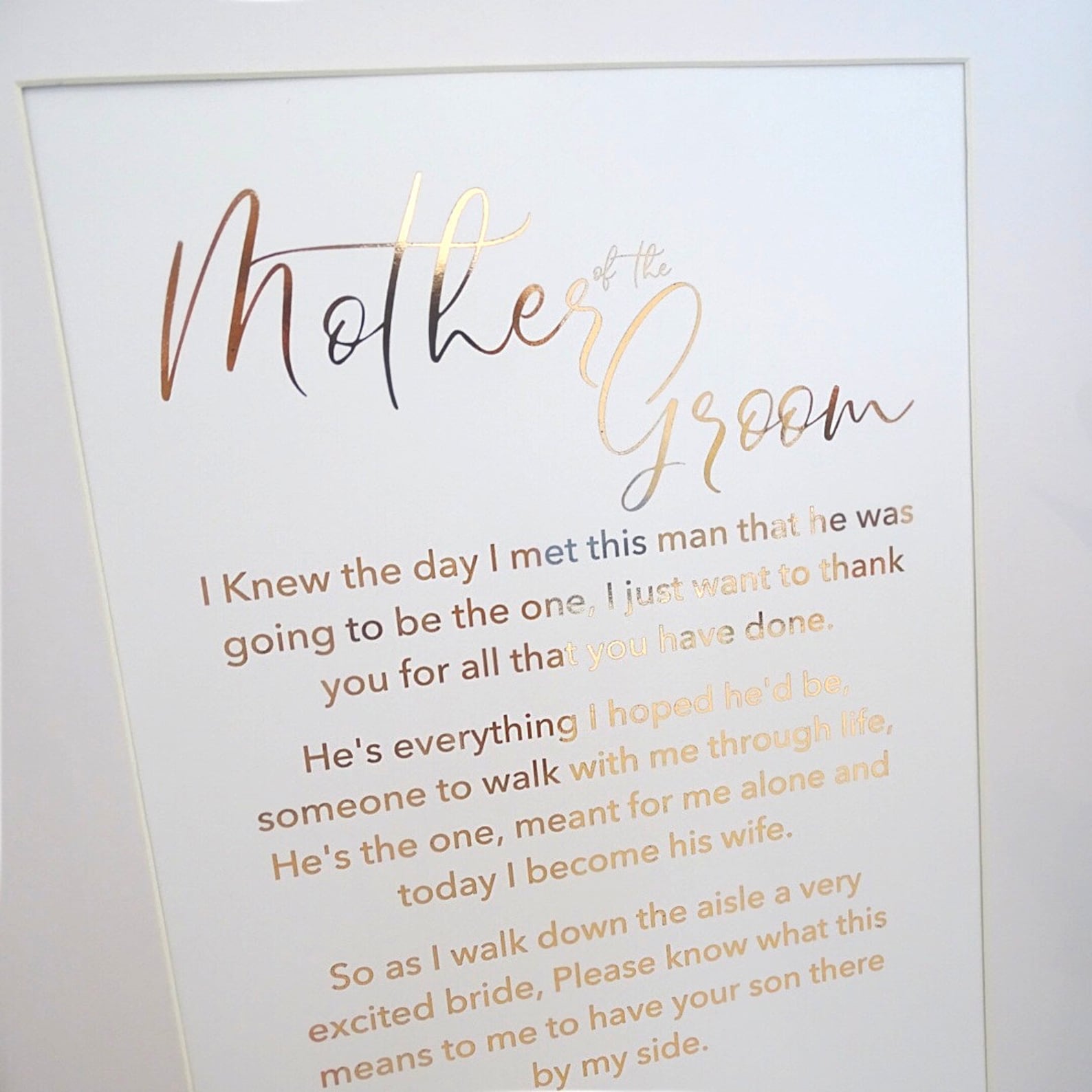 Mother of the Groom poem Gift For Wedding Gift For Mother of Etsy