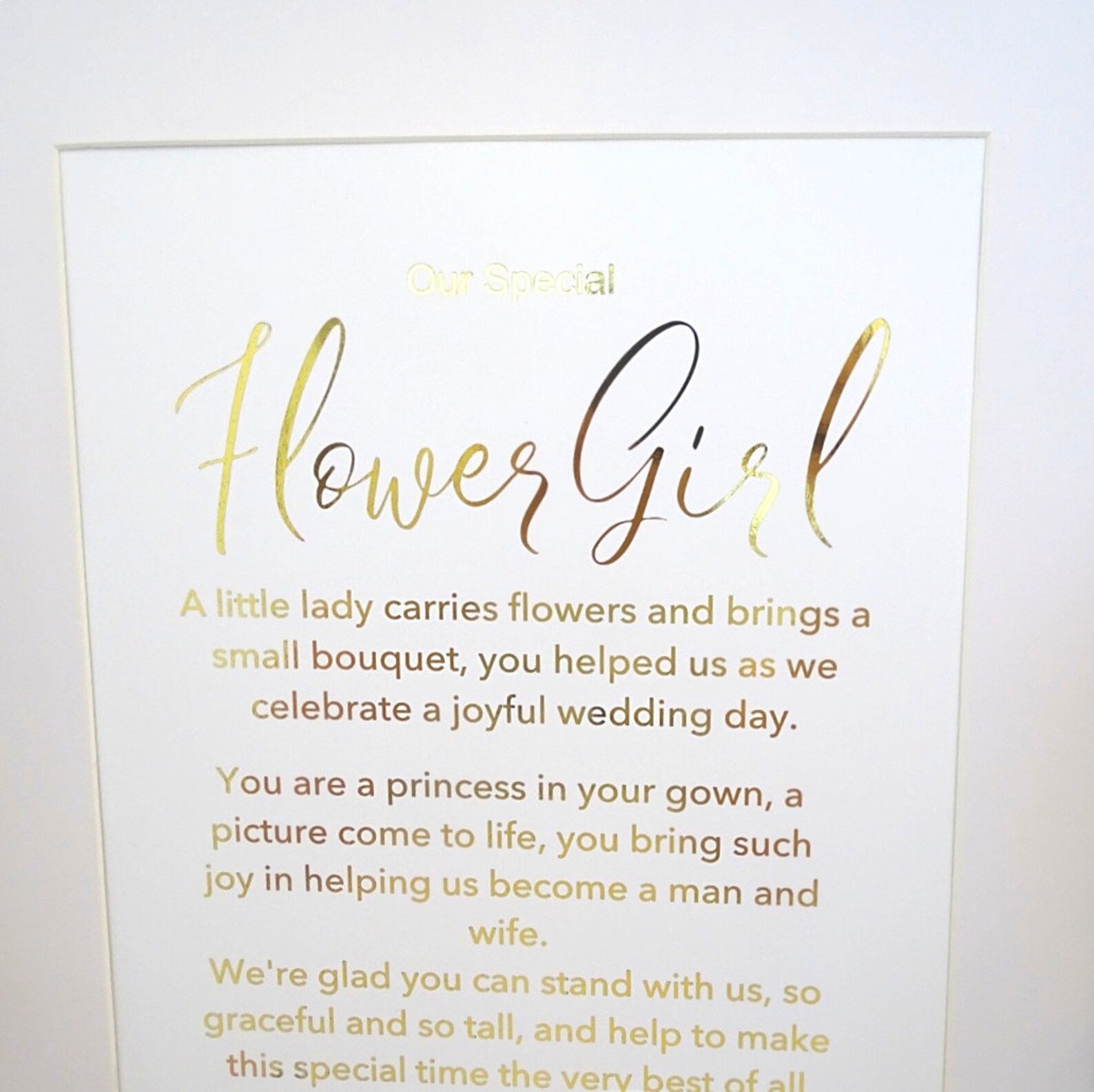 Custom Foil Picture Special Flower Girl Poem Gift for Etsy