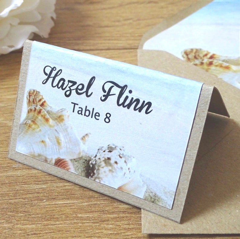 Vibrant Beach Wedding Place Cards Name Cards Wedding Cards Etsy