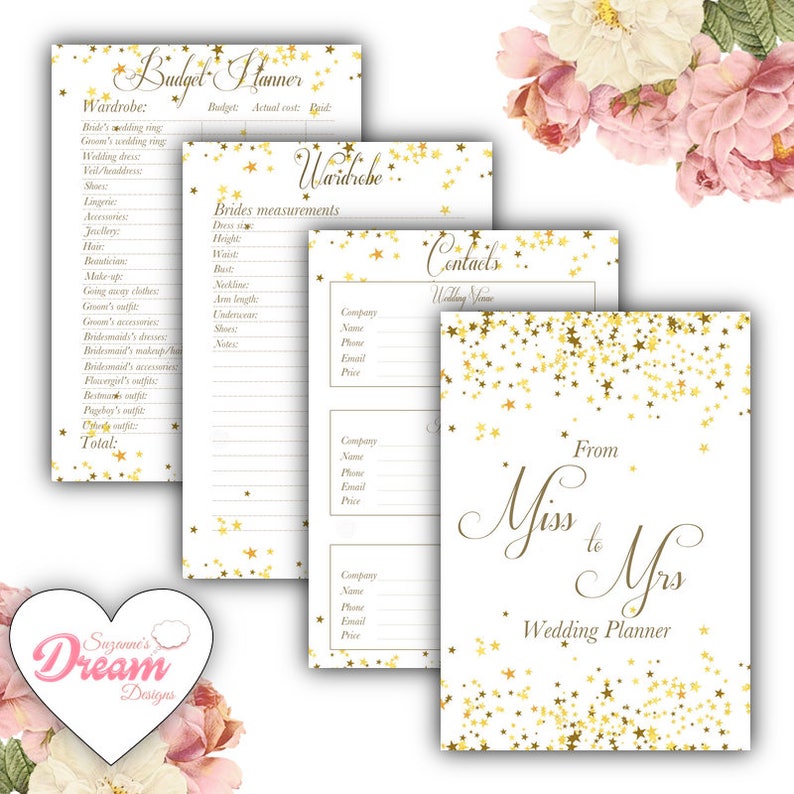 downloadable wedding planner printable planner kit