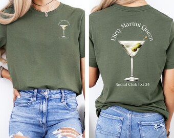 Dirty Martini T-Shirt: Funny Cocktail Graphic Tee, Bartender Gift