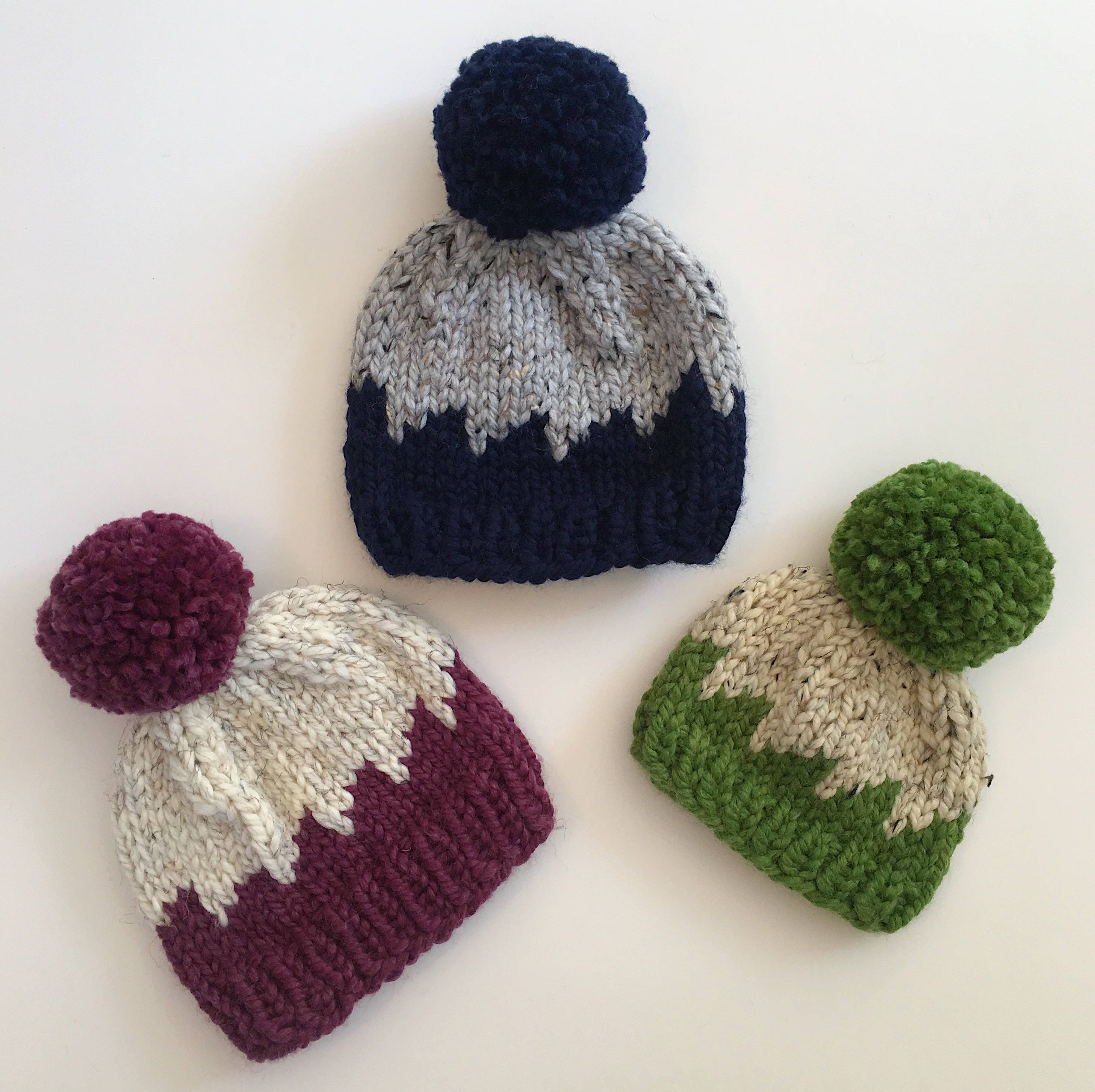 Mountain Peaks Hat Knitting Pattern Etsy