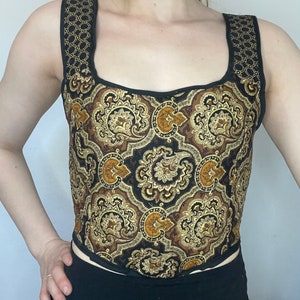 Cottagecore quilted corset top, Renaissance corset, cottagecore clothing, bespoke handmade top, fairycore clothing, cottagecore clothing