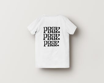 Pray SVG PNG | Christian Faith Cut File | Religious Digital Download for Cricut & Silhouette | Scripture Design for T-Shirts and more.