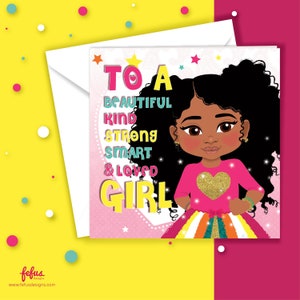 Biglietto di auguri per il compleanno di ragazze cieche - Celebrazione della diversità e dell'amor proprio / Fefus Designs