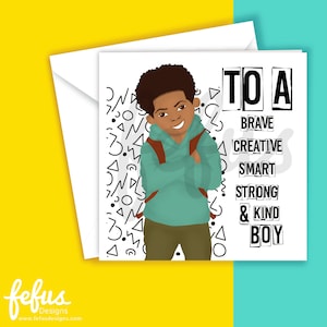 Biglietto di auguri per bambini di razza mista / Biglietti di compleanno per bambini diversi / Bambini multiculturali / Bambini con doppia eredità / Ragazzi che danno potere / Fefus Designs