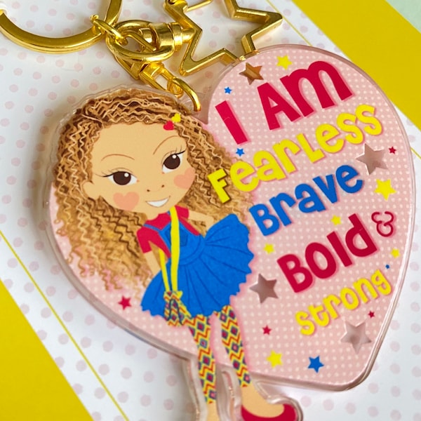 Mixed Girl Affirmation Keyring | Bag Charm | Gifts curly girl | Curly kids | Mixed Girl Magic | Multicultural | Empowering Girls