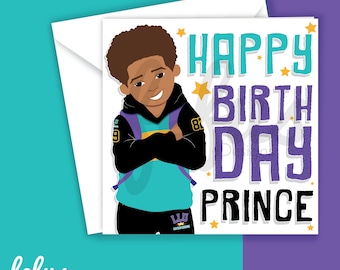 MULTICULTURAL BOYS BIRTHDAY Card | greetings | Biracial Kids Cards | Mixed race Boys | Afro hair kids | Cute | Prince | Empowering Boys