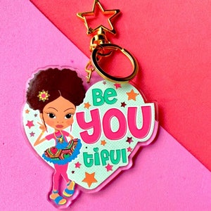 BE YOU Afro Girl Keyring | Girls Bag Charm| Black Girl Accessories | Curly kids | Mixed Girl Magic | Multicultural | Empowering Girls