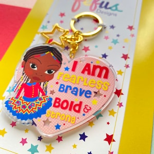 Black Girl Affirmation Keyring, Girls Bag Charm, Black Girl magic, Christmas gift, diversity keychain, Black Girl Magic, Empowering Gifts