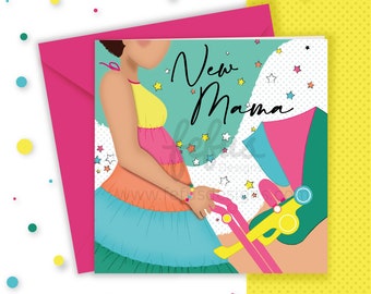 New Mama Card | New Mom Card | First Time Mum Card | Diverse Parents cards To Be | Congratulations Card | New Arrival Card