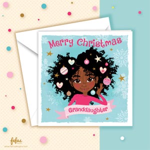 Carte de petite-fille de Joyeux Noël | Pour Les Fêtes Afro de fille noire de Zazzle.be Liste d'envies Vous avez des idées ? carte de Noël diverse dessinée à la main | Fefus Designs Salutations