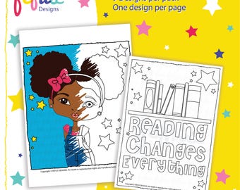 Empowering Girls Coloring Pages – Affirmation Art, Pack of 9