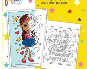 Empowering Black Girls Coloring Pages – Affirmation A4 Pack