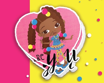 Black Girl Magic Sticker | Afro Twist Girl Die Cut