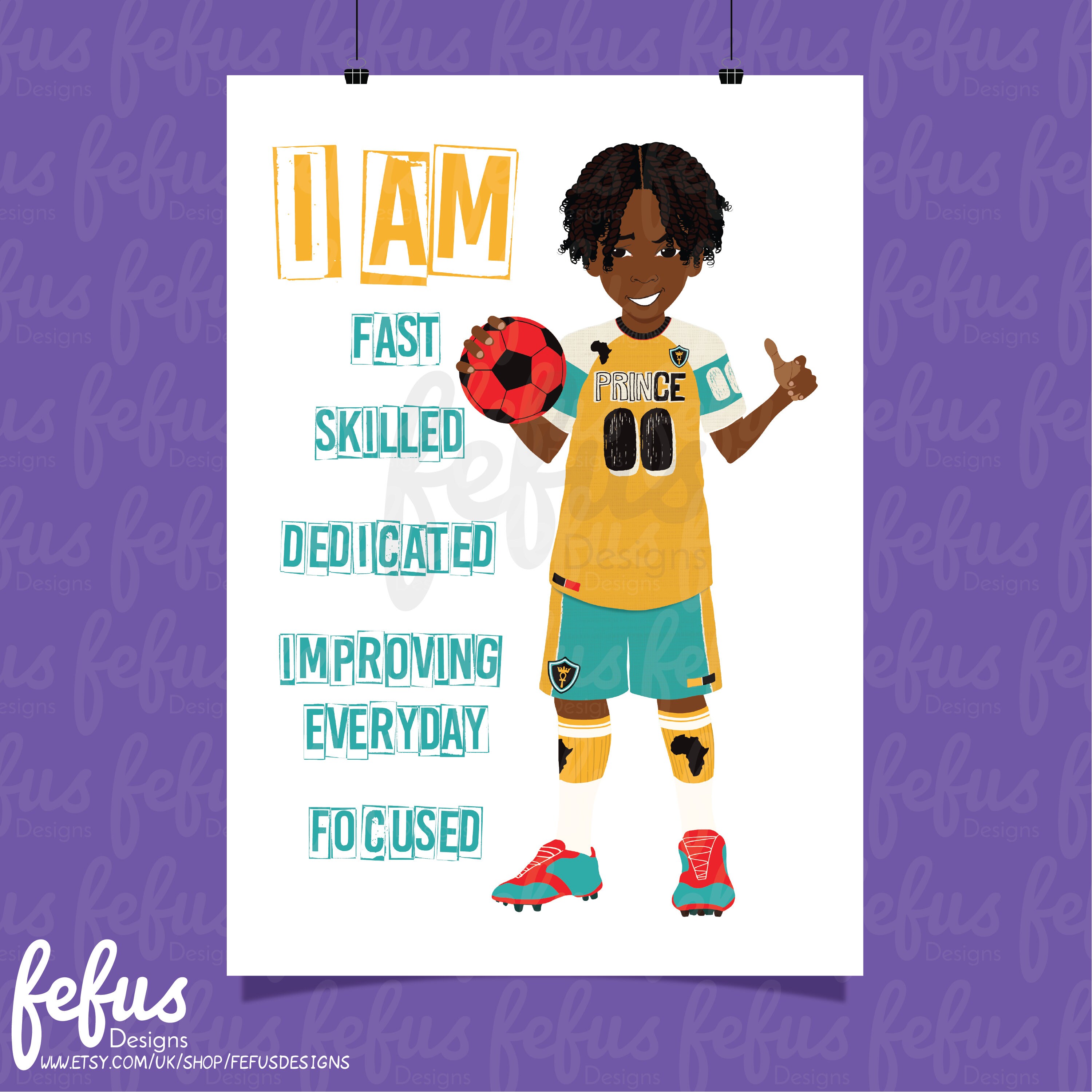I Am Affirmation Boys Football Wall Art Curly Hair Boys Etsy I Am Affirmation Boys Football Wall Art Curly Hair Boys Etsy