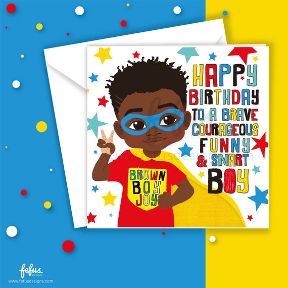 Happy Birthday Grandson African American Black Boy Super Hero Birthday Card Son Nephew Grandson - Etsy India
