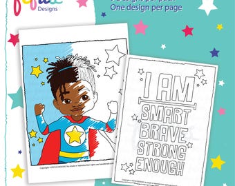 Empowering Boys Coloring Pages – Diverse Illustrations, Confidence-Boosting (Pack of 9)