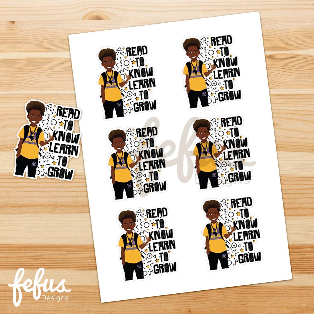 Sticker Sheets Boyish Black Boy Joy A4 Sticker Sheet | 6 Die-cut Reader Boys Affirmation ...