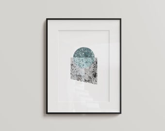 Abstract Earth illustration, modern minimalist art, high quality giclee print, naturalistic pattern, unique home decor