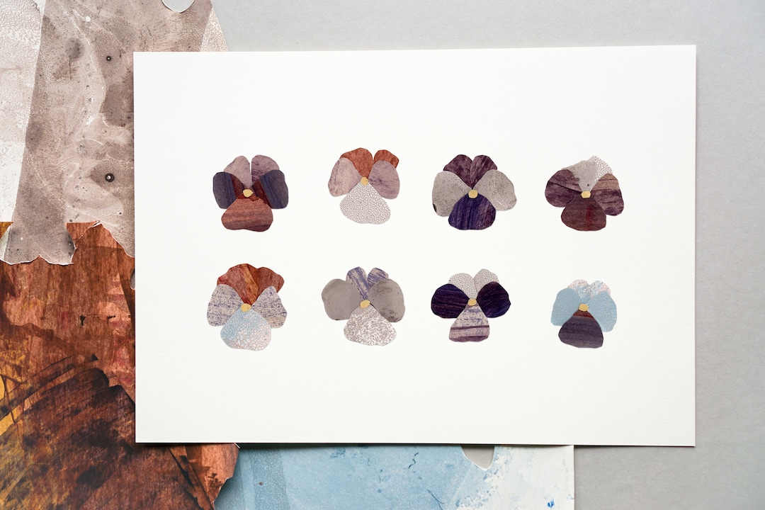 Modern Botanical Art Print of Viola Flower, Artsy Gift for Viola ...