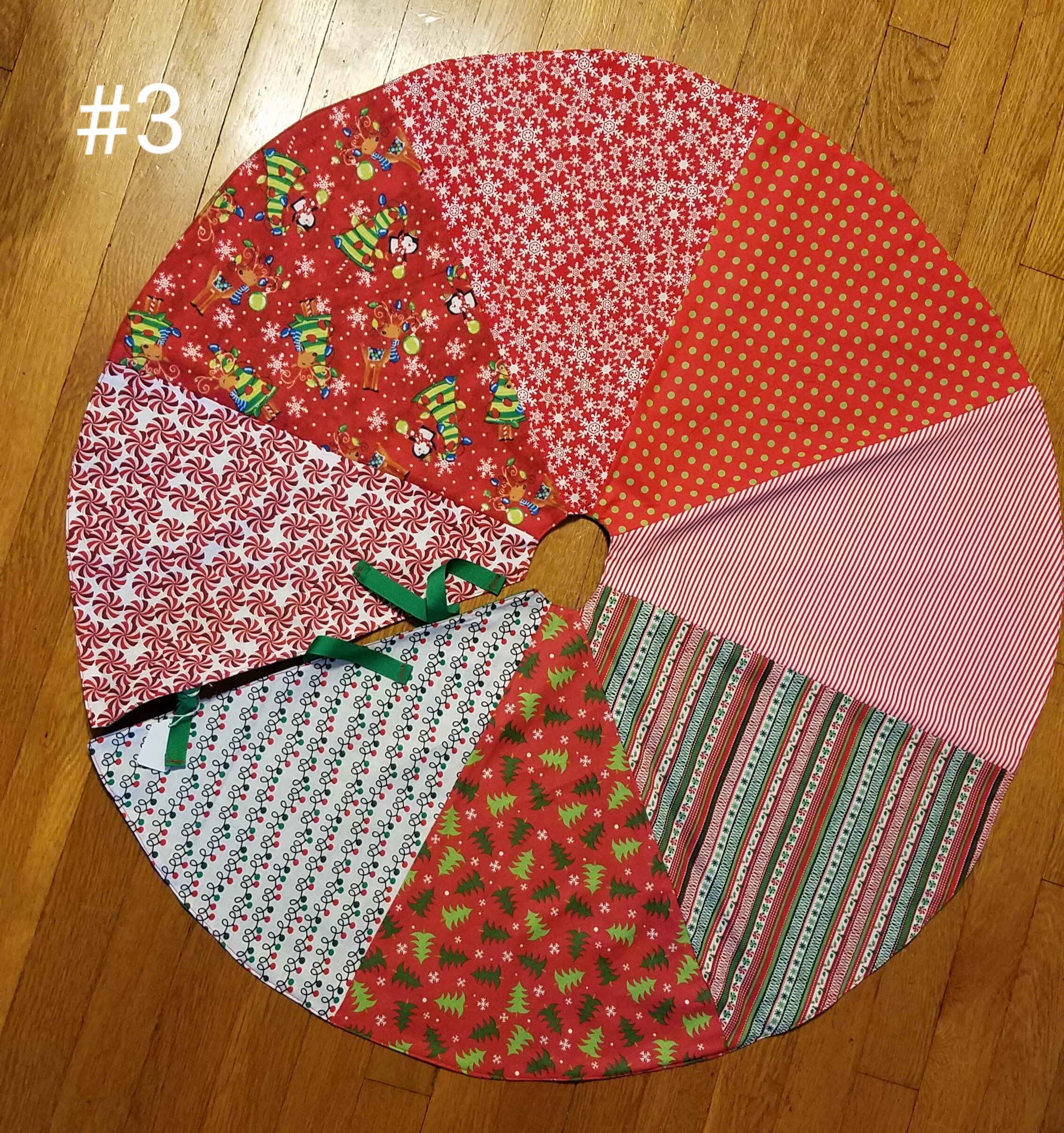 Random Christmas Fabric Tree Skirt Etsy