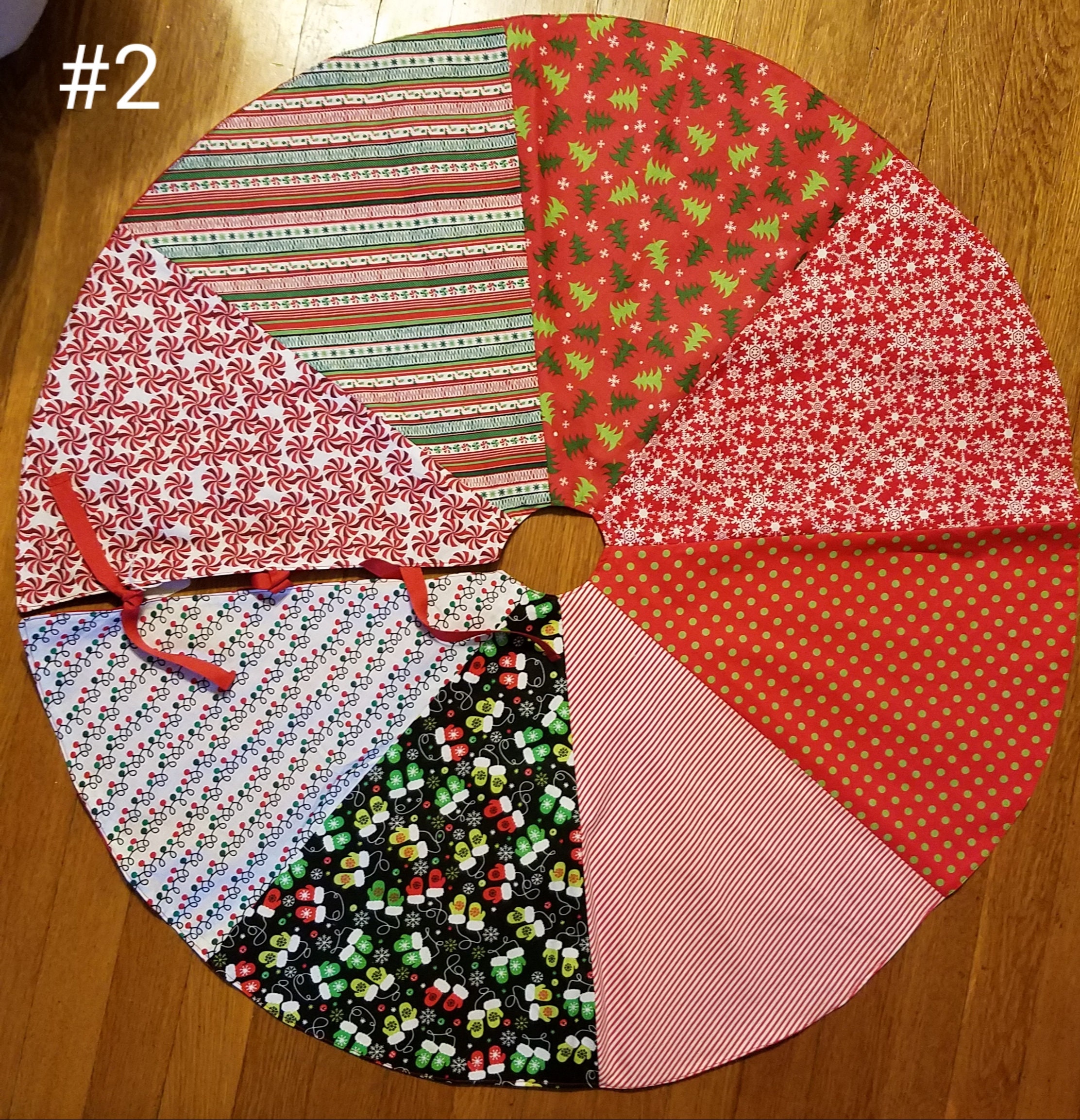 Random Christmas Fabric Tree Skirt Etsy