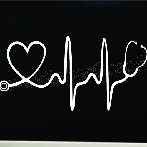 Stethoscope Heart Vinyl Decal Nurse Car Window Sticker Gifts Etsy