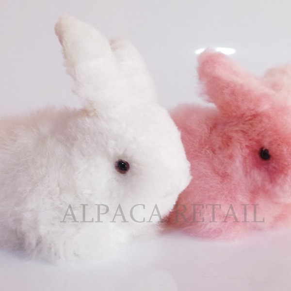 8 IN Rabbit Peruvian gift Handmade AlpacaFur Stuffed Animal Plush Alpaca  Fur/Llama fur teddy alpaca Peruvian alpaca fur animal toy