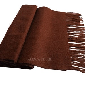 Brown Authentic Baby Alpaca scarf made in Peru Authentic 100%  alpaca fiber scarf