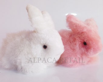 8 IN Rabbit Peruvian gift Handmade AlpacaFur Stuffed Animal Plush Alpaca  Fur/Llama fur teddy alpaca Peruvian alpaca fur animal toy